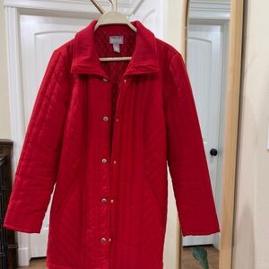 Chico's Vibrant Red Quilted Puffer Jacket